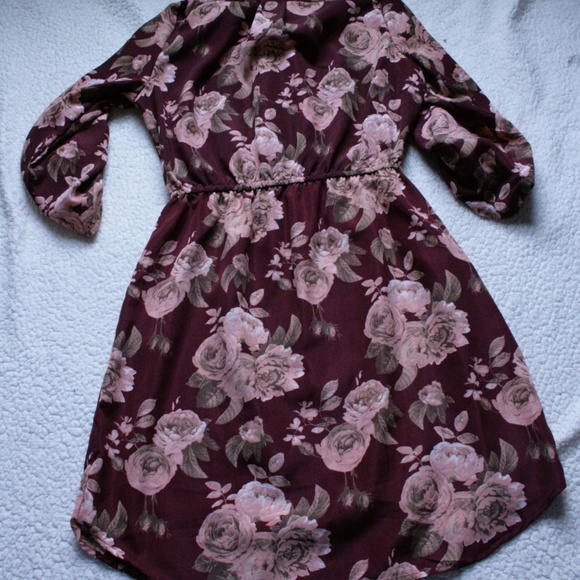 Rue21 Maroon Floral Dress Size Small - Picture 3 of 5
